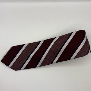 GIVENCHY Gentlemen Paris Necktie Tie Burgundy, Navy & Off White Stripes